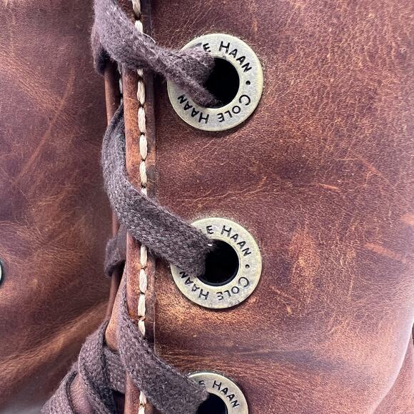 Cole Haan Women's Boots Size 6 Brown Leather Lace Up Waterproof - Picture 6 of 13
